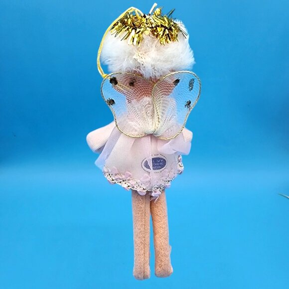 Vintage 1960s Pixie Angel Ballerina Ornament Pink Chiffon Tulle Wings Japan - Picture 5 of 10